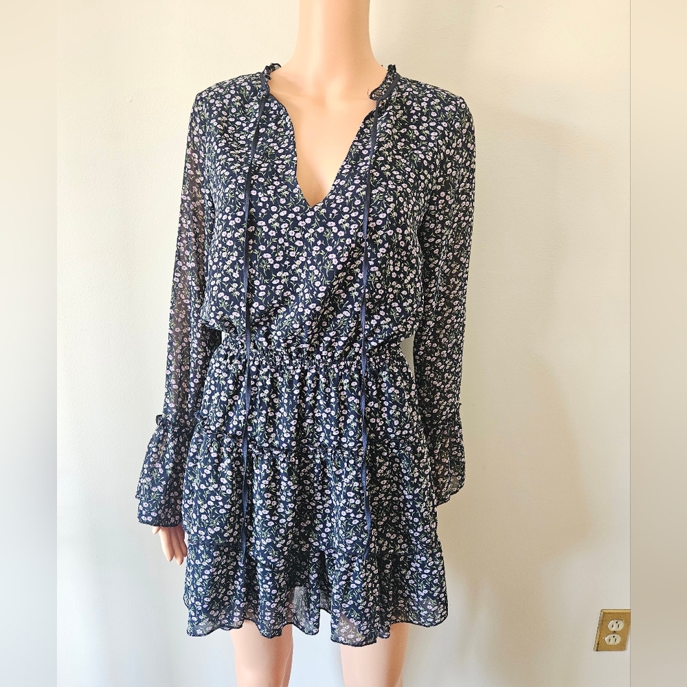 Lulu's floral bell sleeve mini dress